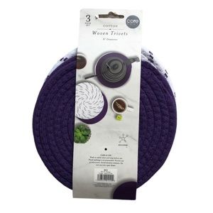 Woven Set of 3 PURPLE Trivets